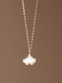 925 Sterling Silver With Rose Gold Plated Delicate Leaf Necklaces