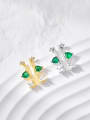 925 Sterling Silver With 18k Gold Plated Vintage Stud Earrings