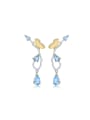 925 Sterling Silver With Silver Plated Vintage Butterfly Drop Earrings