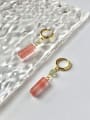 925 Sterling Silver With 18k Gold Plated Personalized cylindrical Drop Earrings