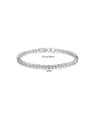 AAA+Cubic Zircon,Tennis round Delicate Bracelet,Platinum plated