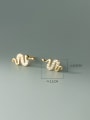 925 Sterling Silver With 18k Gold Plated Delicate  Snake Stud Earrings