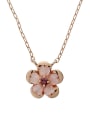 925 Sterling Silver With Rose Gold Plated Cute Flower Necklaces