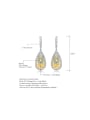 925 Sterling Silver With White Gold Plated Luxury Water Drop Drop Earrings