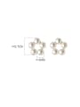 925 Sterling Silver With Artificial Pearl Stud Earrings