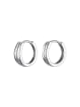 925 Sterling Silver With Rose Gold Plated Delicate Round Hoop Earrings