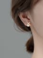 925 Sterling Silver With 18k Gold Plated Delicate Stud Earrings