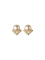 925 Sterling Silver With 18k Gold Plated Delicate Geometric Stud Earrings