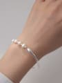 925 Sterling Silver With Artificial Pearl Bangles