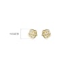 925 Sterling Silver With 18k Gold Plated Delicate Flower Stud Earrings