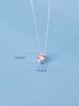 925 Sterling Silver With White Gold Plated Delicate Heart Necklaces