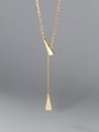 925 Sterling Silver With 18k Gold Plated Delicate Geometric Tassel Necklaces