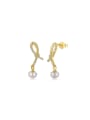 925 Sterling Silver With 18k Gold Plated Delicate Bowknot Stud Earrings