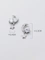 925 Sterling Silver With 18k Gold Plated Delicate Moon Stud Earrings