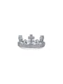 925 Sterling Silver With White Gold Plated Delicate Crown Engagement Rings