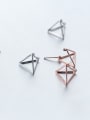 925 Sterling Silver With 18k Gold Plated Personalized Geometric Stud Earrings