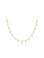 925 Sterling Silver With 18k Gold Plated Delicate Charm Tassel Necklaces