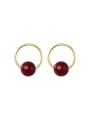 925 Sterling Silver With 18k Gold Plated Vintage Round Stud Earrings