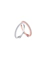 925 Sterling Silver With Rose Gold Plated Delicate Geometric Engagement Band Rings