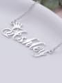 Ashley style Personalized Name Crown Necklace Silver