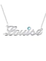 silver personalized Name Necklace Birthstone