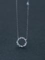 S925 Silver White Gold Plated Sweet Shining Necklace