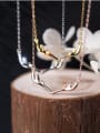 S925 Silver Deer Horn Short Necklace