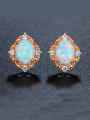 Opal Stone Zircon stud Earring