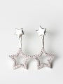 Fashion Shiny Zirconias-studded Stars 925 Silver Stud Earrings