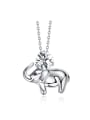 Simple Little Elephant Cubic Swarovski Crystal 925 Silver Necklace