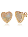 18K Gold Plated Heart stud Earring