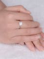 S925 Silver Square Zircon Engagement Ring