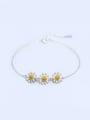 S925 Silver Small Three Daisy Fashion Bracelet