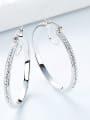 Fashion Shiny Cubic Swarovski Crystals 925 Silver Earrings