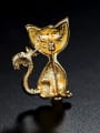 Cat-shaped Zircon Brooch