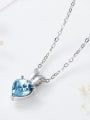 Simple Heart shaped Blue Swarovski Crystal Necklace