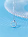 Elegant Round Shaped Tiny Rhinestones S925 Silver Necklace