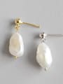 925 Sterling Silver With 18k Gold Plated Trendy Irregular Bridal Stud Earrings