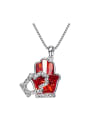 Personalized Tiny Gloves Swarovski Crystal Necklace