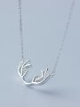 Fashionable Antlers Shaped S925 Silver Necklace
