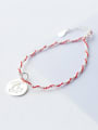 Sterling silver sweet zodiac chicken ball red thread  bracelet