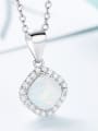 Fashion Opal stone Cubic Zirconias 925 Silver Pendant