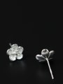 Silver Plated Small Flower Shaped stud Earring