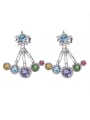 S925 Silver Multi-color Chandelier earring