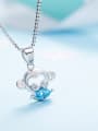 Blue Crystal Monkey-shaped Necklace