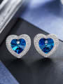Swarovski Crystals Heart-shaped stud Earring