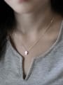 Simple Little Cross Silver Smooth Necklace