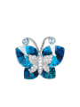 Fashion Butterfly Blue Swarovski Crystals Brooch