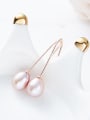 Fashion Little Water Drop Freshwater Pearl 925 Silver Earrings