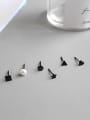 Sterling Silver six piece asymmetric Mini Stud Earrings (multiple shapes four colors optional)